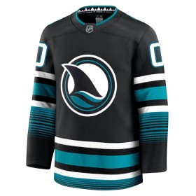 San Jose Sharks Fanatics Premium Custom 2024-25 Alternate Schwarz Trikot - Herren